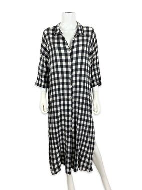 Dunes Vintage Black & White Gingham Cotton Gauze Dress